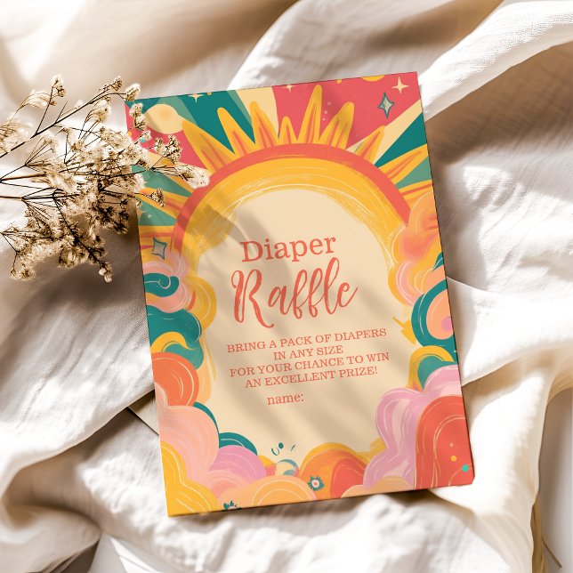 Here Comes the Son Yellow Sunshine  Diapper Raffle Enclosure Card (Creator Uploaded)