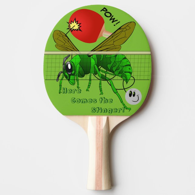 Here Comes the Stinger Funny Table Tennis Paddle (Front)