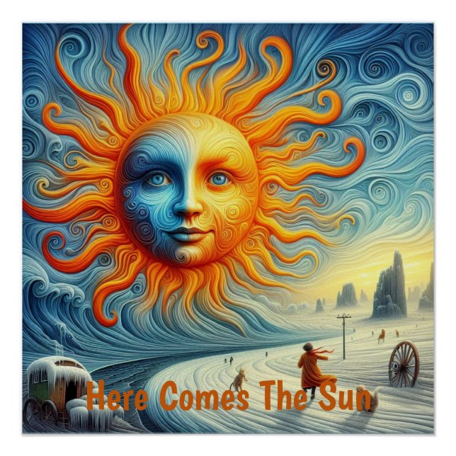 Here Comes The Sun - AI Art Print Poster (Front)