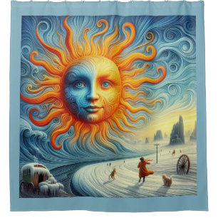 Here Comes The Sun - AI Art Print Shower Curtain