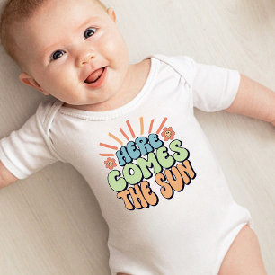 Here comes the sun Baby Shower  Baby Bodysuit