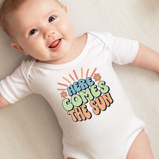 Here comes the sun Baby Shower  Baby Bodysuit (Creator Uploaded)