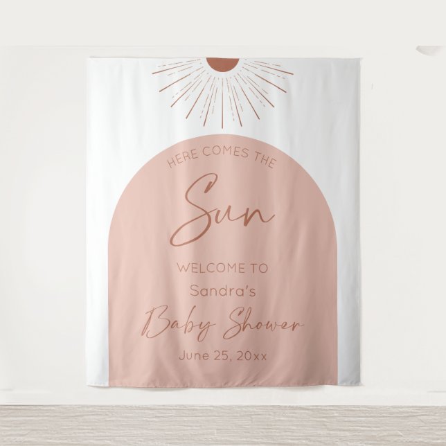 Here Comes The Sun Baby Shower Boho Tapestry (Front)