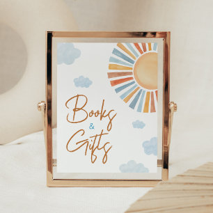 Here Comes The Sun Baby Shower Books and Gifts Poster