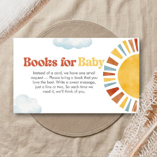 Here Comes the Sun Baby Shower Books for Baby Enclosure Card