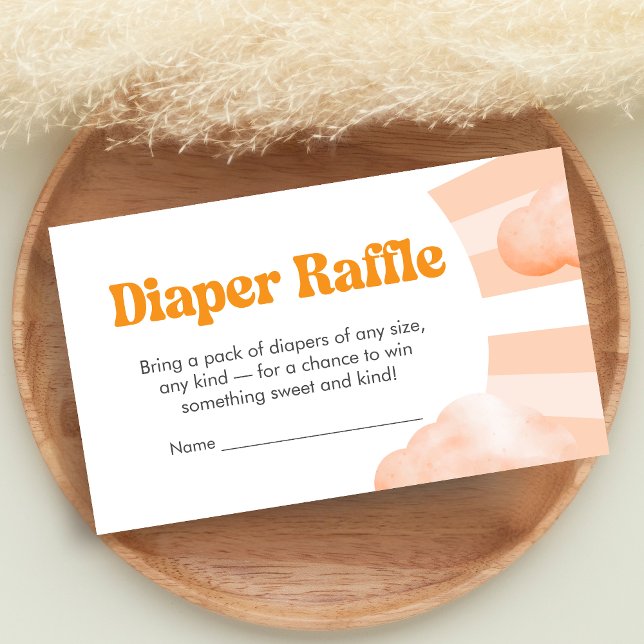 Here Comes the Sun Baby Shower Diaper Raffle Enclo Enclosure Card (Sunshine Baby Shower Diaper Raffle)