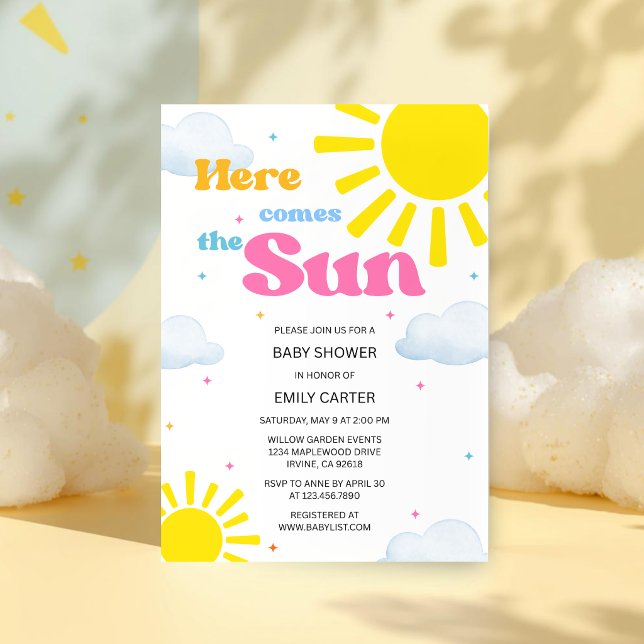 Here Comes the Sun Baby Shower Invitation (Creator Uploaded)