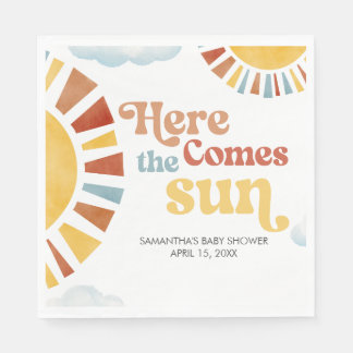 Here Comes the Sun Baby Shower Napkin