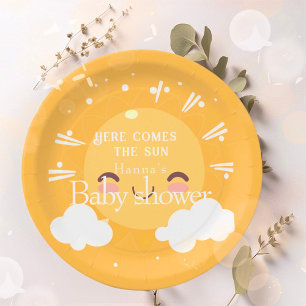 Here comes the sun   baby shower  paper plate