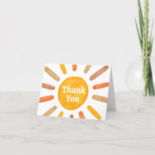 Here comes the Sun  Baby Shower Thank You Card