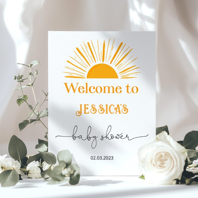 Here comes the sun baby shower welcome poster (Creator Uploaded)