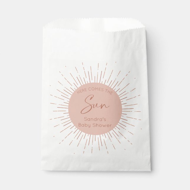 Here Comes The Sun Boho Baby Shower Favour Bag (Front)