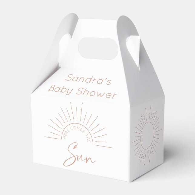 Here Comes The Sun Boho Baby Shower Favour Box (Front Side)