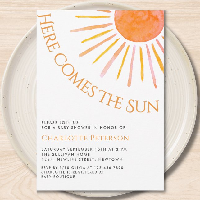 Here Comes The Sun Boho Baby Shower Invitation (Creator Uploaded)