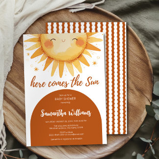 Here Comes the Sun boho Baby Shower Invitation