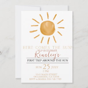 Here comes the sun boho Birthday Invitation