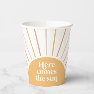 Here Comes the Sun Boho Sunshine birthday Paper Cu Cups