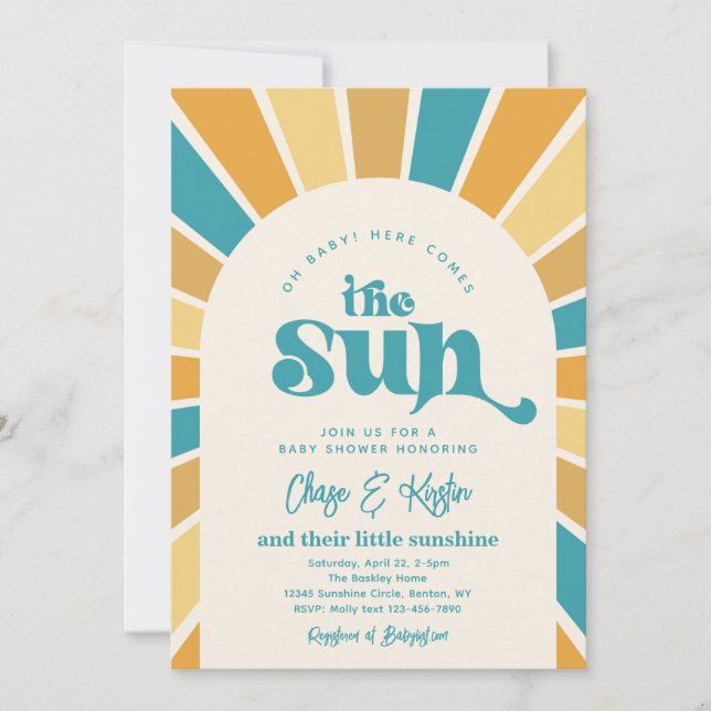 Here Comes The Sun Co-Ed Baby Shower Invitation (Front)