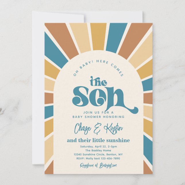 Here Comes The Sun Co-Ed Baby Shower Invitation (Front)