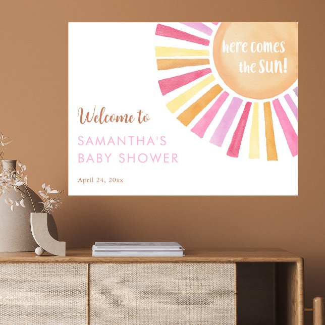 Here Comes the Sun girl baby shower welcome Poster (Creator Uploaded)