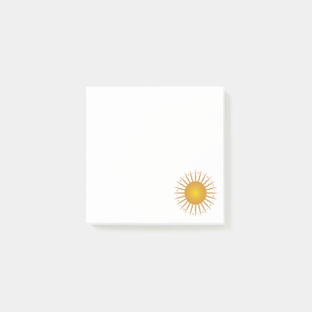 Here Comes The Sun Post It Notes / White (Front)