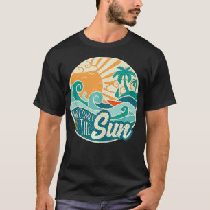 Here Comes The Sun Retro 60s Summer Surfing T-Shirt