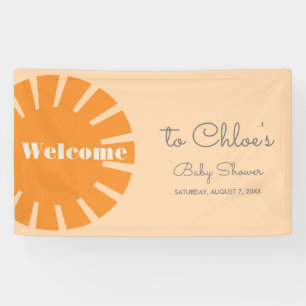 Here Comes the Sun Retro Baby Shower Banner