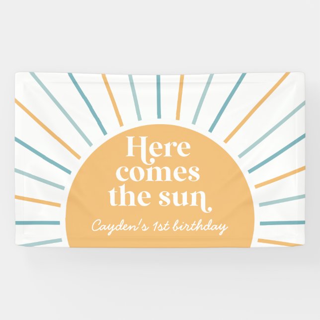 Here Comes the Sun Sunshine birthday Banner (Horizontal)