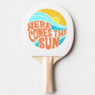 Here Comes the Sun Tee, Retro Style, Hippie Style Ping Pong Paddle