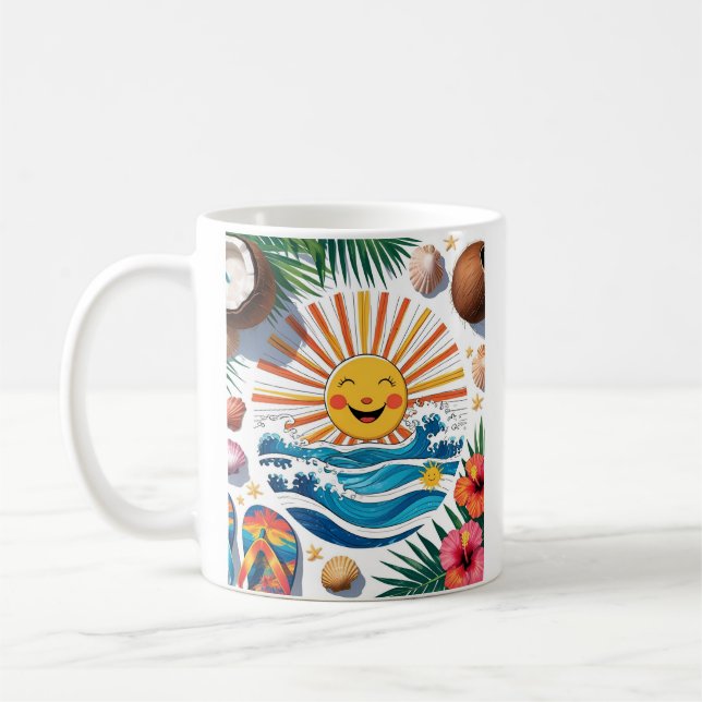 Here Comes the Sun – Tropical Boho Summer Mug (Left)