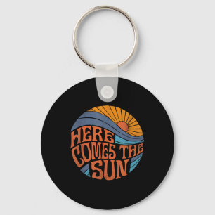 Here Comes The Sun Vintage Retro Sixties Surf Summ Key Ring