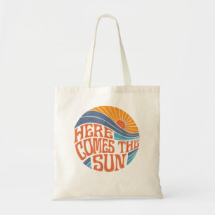 Here Comes the Sun Vintage Retro Sixties Surf Summ Tote Bag