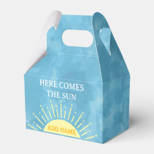 Here Comes The Sun Watercolor Baby Shower Custom F Favour Box