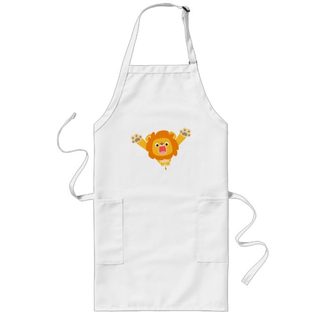 Here comes Trouble (cute cartoon Lion) apron (Front)