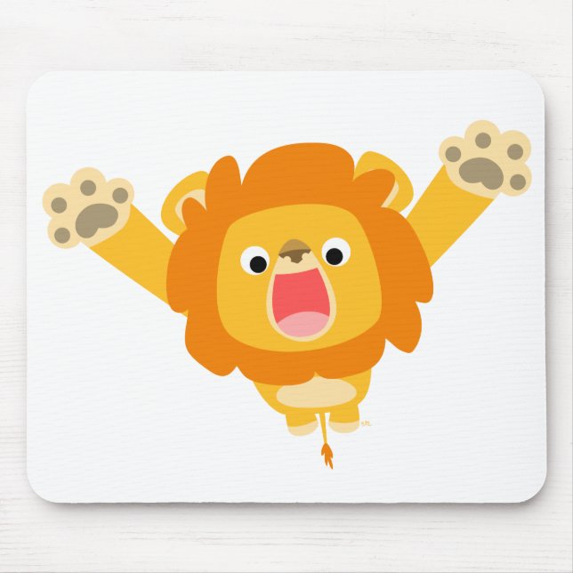 Here comes Trouble (cute cartoon Lion) mousepad (Front)