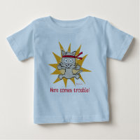"Here comes trouble!" Funny kitten top