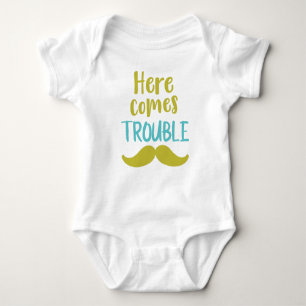 Here Comes Trouble, Moustache, Moustache Baby Bodysuit