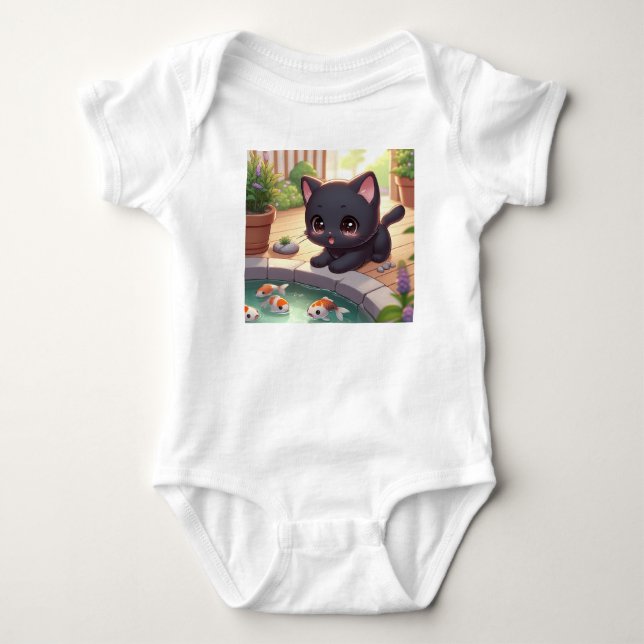 Here Fishy Fishy! Baby Bodysuit (Front)