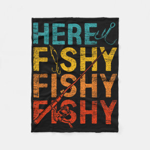 Here Fishy Fishy Fishy  Fleece Blanket