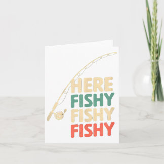 Here-fishy Funny Fishing Design B Fish _1  Card