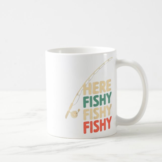 Here-fishy Funny Fishing Design B Fish _1  Coffee Mug (Right)