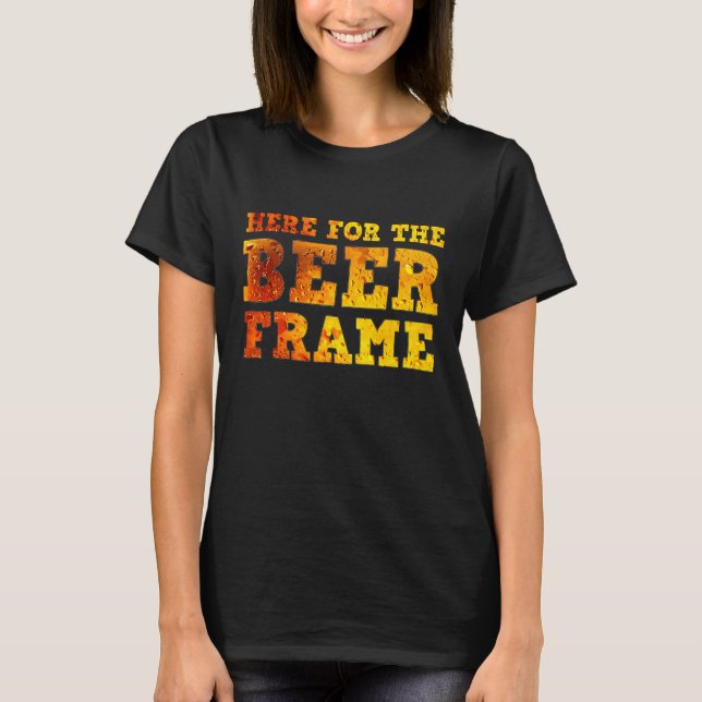 Here For Beer Frame  Bowling Unique Ten Pin Bowler T-Shirt (Front)