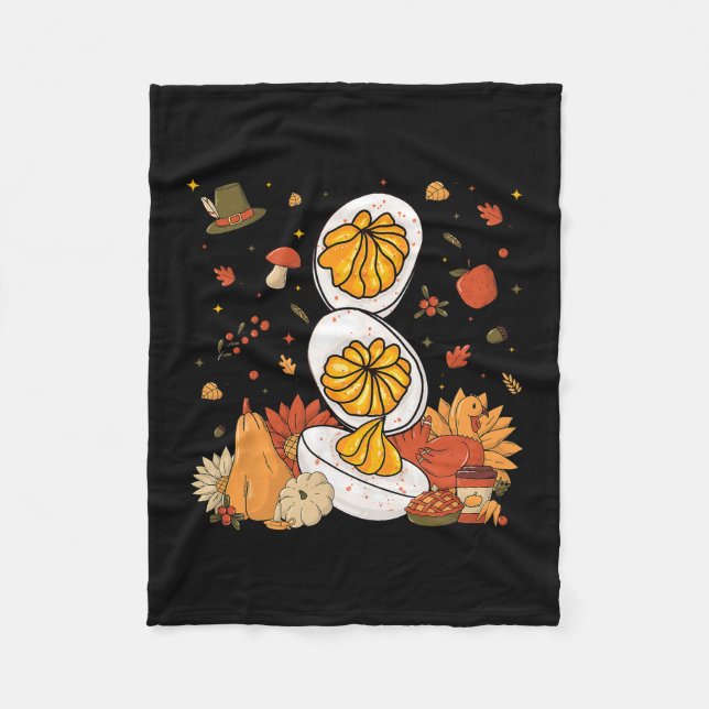 Here For Deviled Eggs You Know Why I'm Here Thanks Fleece Blanket (Front)