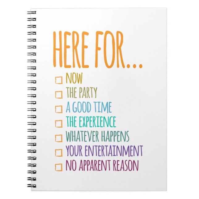 Here for now notebook (Front)