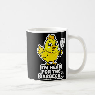 Here for the barbecue chicken funny food pun humou coffee mug
