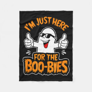 Here for The Boo-bies Ghost Funny Naughty Fleece Blanket