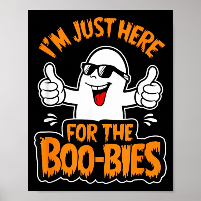 Here for The Boo-bies Ghost Funny Naughty Poster (Front)
