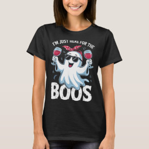 Here for The Boos Cute Ghost Funny Halloween Women T-Shirt