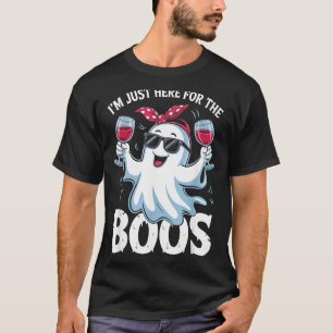 Here for The Boos Cute Ghost Funny Halloween Women T-Shirt