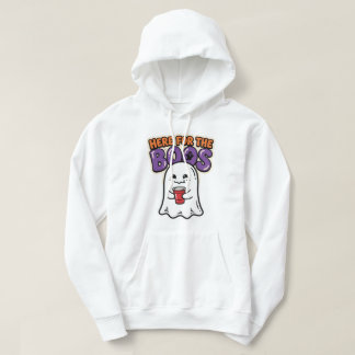 Here For The Boos Cute Ghost Halloween Party Art Hoodie
